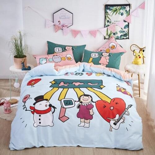 Snowman Child Singing Group Bedding Set 100% Cotton Baby Children Duvet Cover Bedlinen Comforter Cover Pillowcase Twin Queen