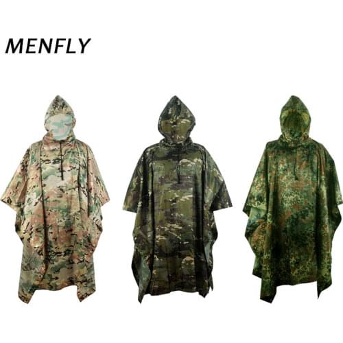 MENFLY CP Multicolor Snowy Rainy Day Charge Jacket Outdoor Camouflage Raincoat Forest Adventure Waterproof Poncho Rainproof