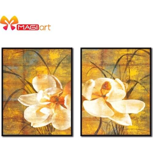 Cross stitch kits Embroidery needlework sets 11CT water soluble canvas patterns 14CT Board drawing lily flowers-NCMF039