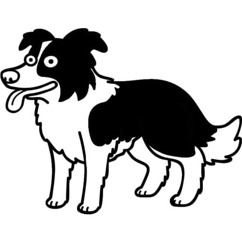 14.2*10.9CM Border Collie Dog Stickers Reflective Vinyl Decal Car Styling Motorcycle Decoration Black/Silver S1-0650