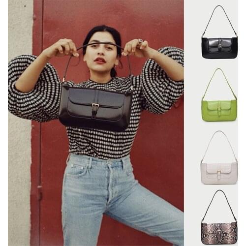 2020 New AlligatorBaguette Bag for Women Genuine Leather Retro Solid Shoulder Messenger Bag Luxury Brand Crossbody Totes