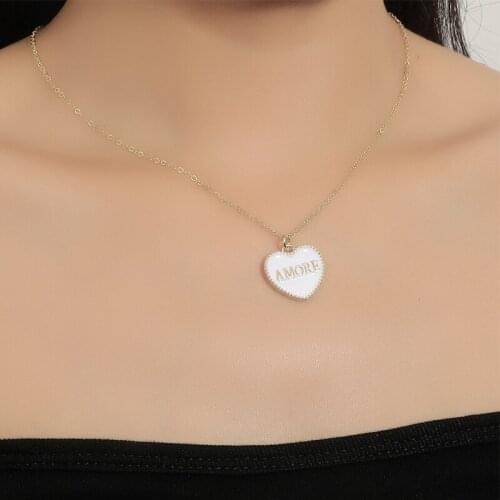 2021 New Fashion Heart Shaped Hip Hop Pendant Necklace Cute Creativity Jewelry Personality For Women Party Accessories Gifts
