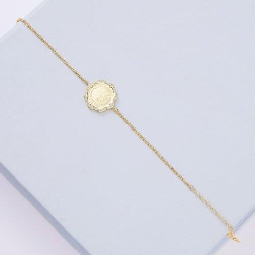 2021 Jul new design Portrait coin Bracelet 14k Gold Bracelet for Women Beautiful Bracelet