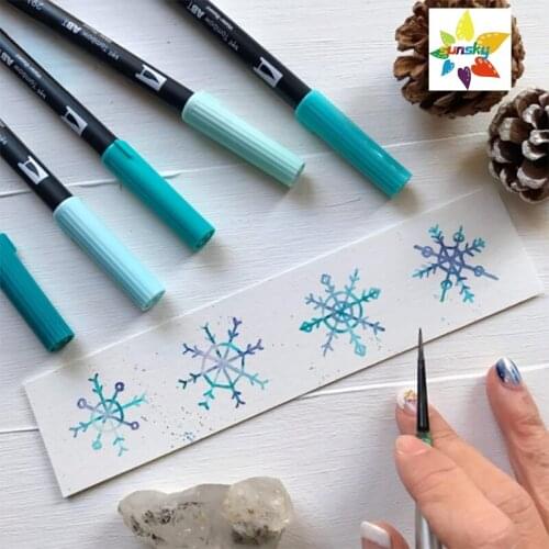 Original Tombow ABT Dual Brush Pen Blue green series Single Self selected Art Markers Calligraphy Drawing Pen Blendable Brush