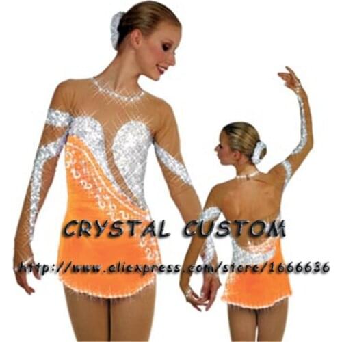 Professional Customized Ice Skating Dresses For Girls With Spandex Graceful New Brand Ice Skating Competition Dress DR2628