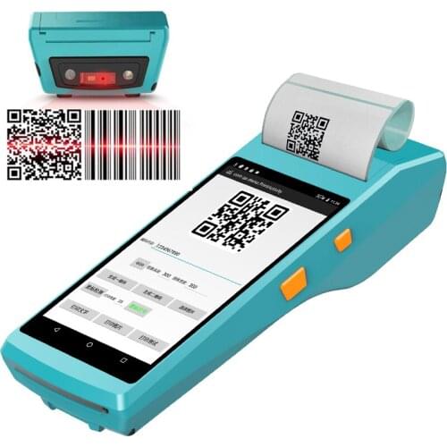 QS Handheld PDA Android 6.0 POS Terminal Touch Screen 2D Barcode Scanner Wireless Wifi Bluetooth GPS Reader Thermal Printer