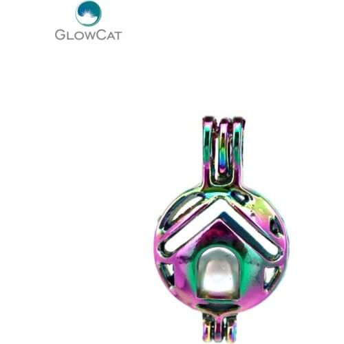 C447 5pcs/lot COLORS Multicolor 26mm Build House Home Family Pearl Cage Pendant Pearl Locket Fairytale Party