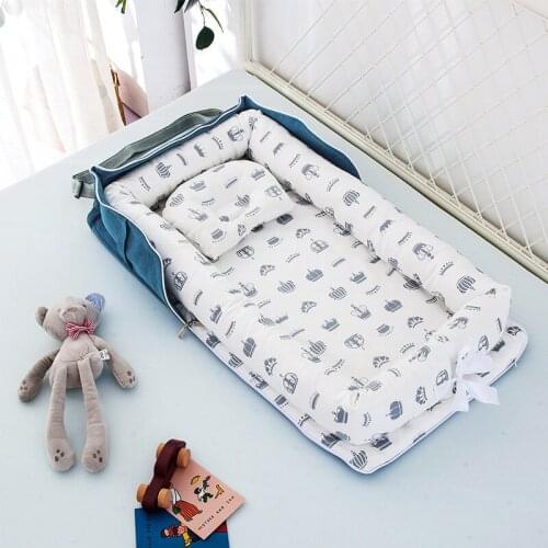 Removable Cotton Baby Crib for Sleeping Cot Bed with Storage Bag Journey Portable Carrier Cradle for Newborn Playpen Bassinet