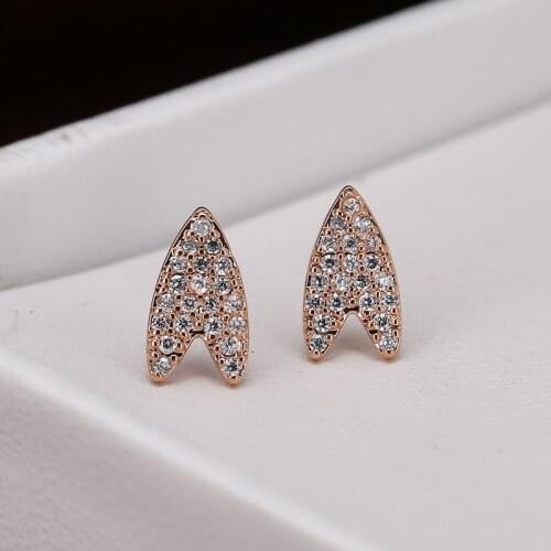 DE322 Street Series Fashion Exquisite Copper Zircon Creative Shield Stud Earrings Girls Gift Evening Woman Jewelry Stud Earrings