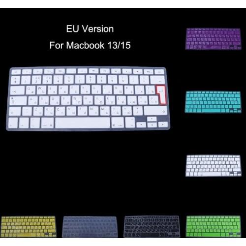 EU Version Russian Keyboard Silicone Skin Cover For Apple Macbook Air Pro 13 15 Protector Cover 8-Color