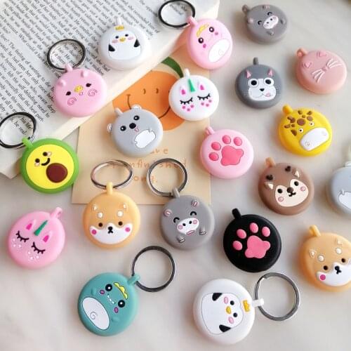 Cute for Airtag Case Silicone Protective Sleeve Keychain For Air tag Case Locator Tracker Anti-lost Device