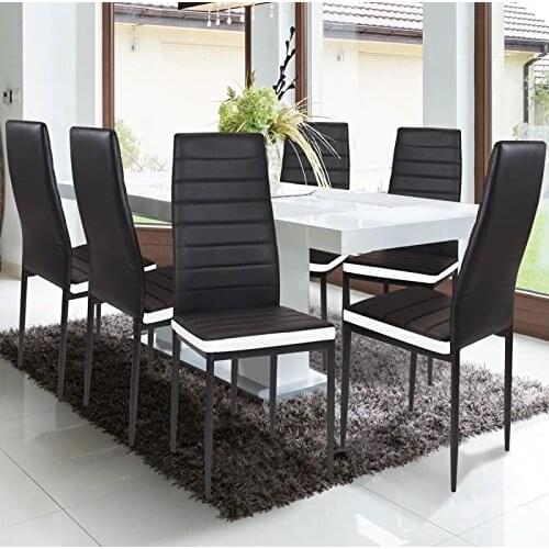 2/4/6Pcs Dining Chair Simple Style Dining Room Kitchen Home Bar PU Leather Durable Lounge Chair Living Cafe Room Lounge Chair