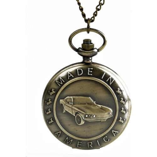 Vintage Pocket Watch Cartoon Car Antique Car Truck Pendant Quartz Pocket Watch Necklace Chain New Gift For Mens Children