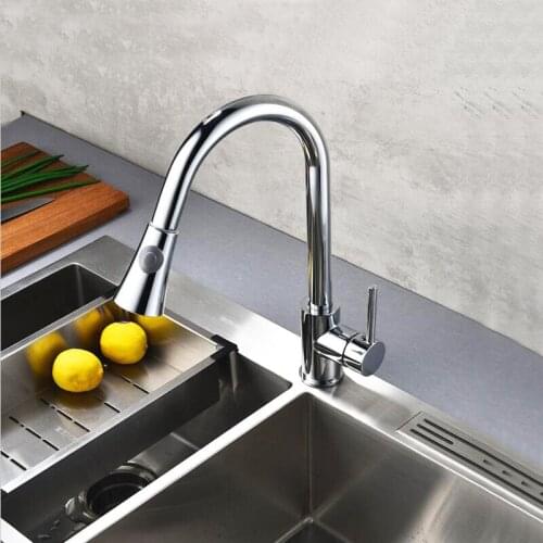 4 Colors Brass Material Hot & Cold Water Pull Out Kitchen Tap