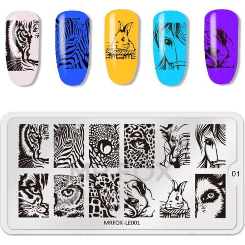 1Pcs 6.5*12.5CM Animal Pattern Nail Art Stamping Plates Stamping Nail Image Templates Manicure Nail Stamps