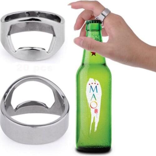 1000pcs/lot Stainless Steel Finger Ring Bottle Opener Bar Beer tool Openers Mini 20mm 22mm SN082