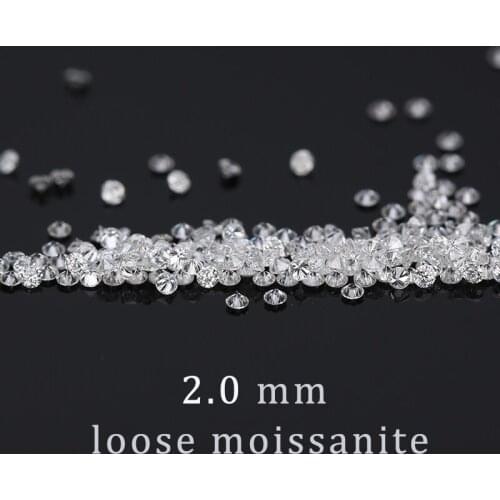 2mm Round brilliant cut FG color Loose beads small size moissanit DIY bracelet ring material Total 1carat about 35pcs