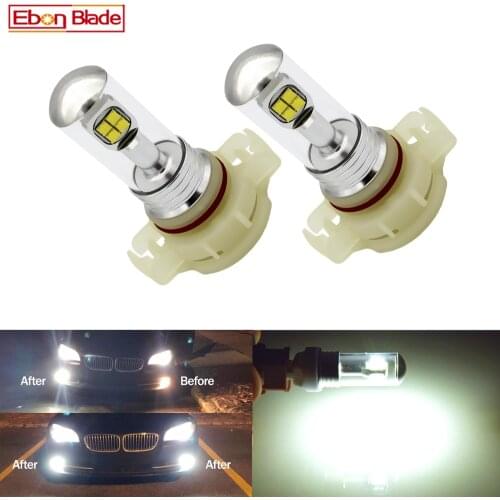 2Pcs Car Fog Lamp LED PSX24W H16 5202 Bulb XBD Chips 40W 6000K White Auto Driving Daytime Running DRL Light Sourse 12V 24V DC