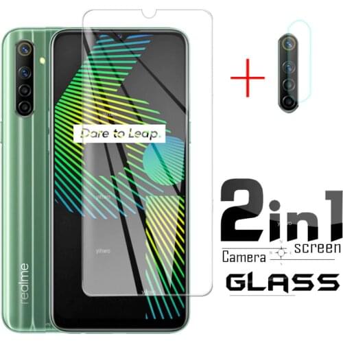 2 in 1Tempered Glass For Oppo Realme 6i Screen Protector For Oppo Realme 6 i Camera Glass For Realme6i RMX2040 Protector Glass
