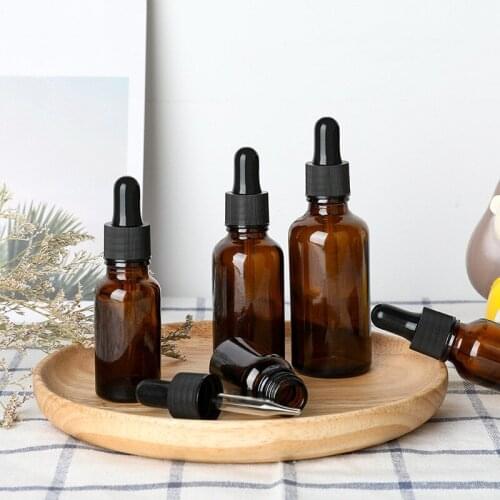 300 x 10ml-50ml Amber Glass Eye Dropper Bottles With Tapered Dropping Dispener Essential Oil Jar