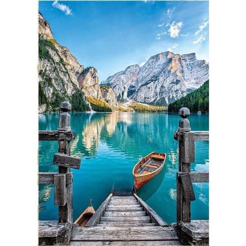 Pintura de diamante 5D, joyería de bricolaje, escena de barco, bordado de diamantes hecho a mano, punto de cruz