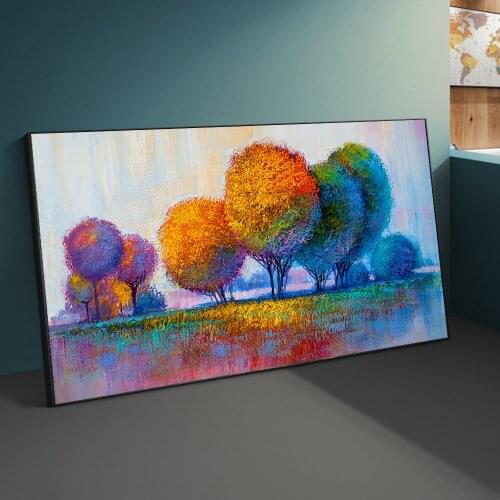 Modern Abstract Art Oil painting Landscape Colorful Trees Impressionist Outdoor Picture for Living Wall Room Home Cuadros Decor