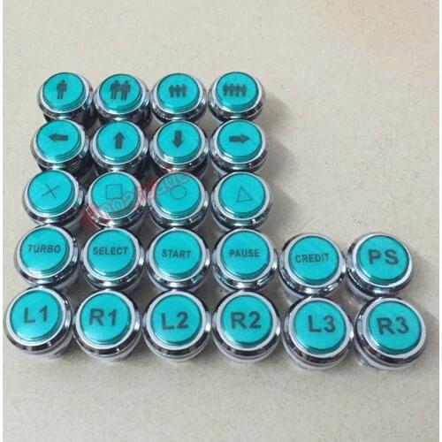 Arcade Chrome Plated illuminated 12v LED Push Button with different icons 5 colors available
