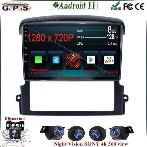 360 camera 9” Android 11 Car Stereo Radio Multimedia Player for Kia Sorento 2004-2008 Multimedia Stereo WIFI no 2din no dvd