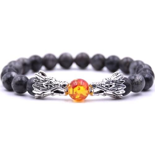 HYHONEY 8mm Natural Stone Beads Buddha Skull Charm Bracelet Men bijoux pulseiras