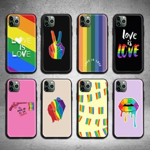 Gay Lesbian LGBT Rainbow Pride ART Phone Case for iphone 12 pro max 11 pro XS MAX 8 7 6 6S Plus X 5S SE 2020 XR case