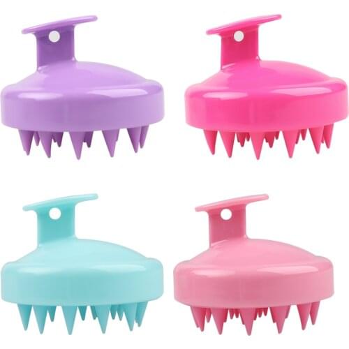 Pure Colors Silicone Scalp Shampoo Massage Brush Handheld Washing Hair Massager Clean Brush Hair Cleaning Comb Bath Shower
