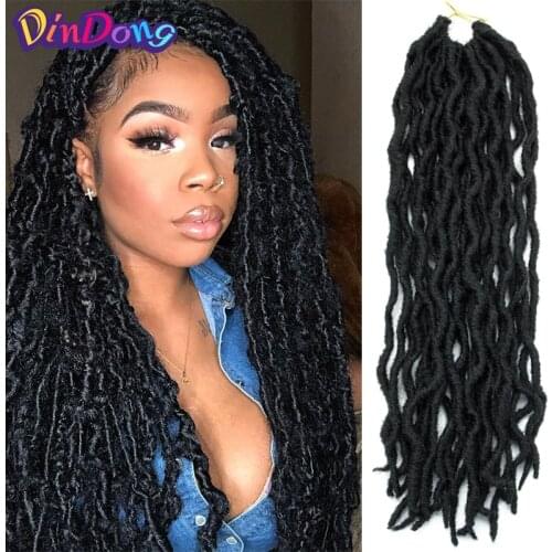 DinDong Dread Bobbi Boss Nu Locs Crochet Hair 18 Inch Goddess Faux Locs Braids 21 stands Synthetic Ombre Braiding Hair Extenssio