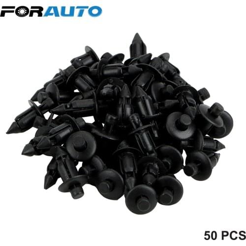 FORAUTO 50Pcs/set Auto Fastener 7mm Hole Plastic Rivet Automotive interior Accessories Door Trim Panel Clips For Toyota Lexus