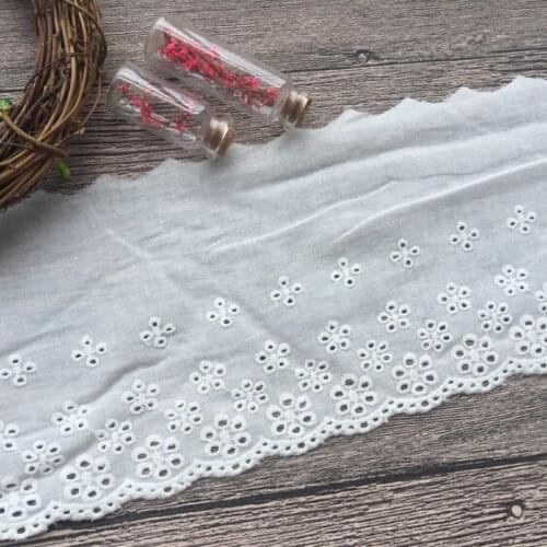 Cotton lace embroidered trim clothing accessories the cloth skirt diy width 13 cm lace fabric 2018 high quality lace
