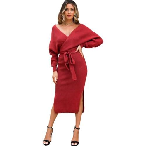 J-Bg Pink Fashionable Knitted Dresses