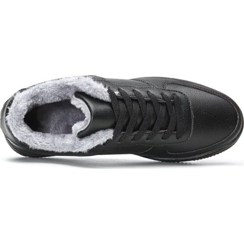 Winter Men Casual Shoes Lace Up Fashion Sneakers Plush Shoes Big Size 48 47 Mens Trainers Shoes Outdoor Flats Black White