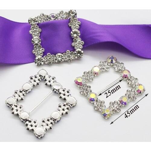 2Pcs/Lot Ocean Star Full Diamond Square Shoe Buckle Rhinestone Buttons for DIY Accessories Wedding Decoration Shoes Snap Buttons