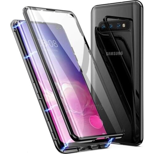 Magnetic Case for Samsung Galaxy S20 S10 S9 S8 Plus Double Tempered Glass Metal Frame Cover for Samsung Galaxy Note 10 9 Plus