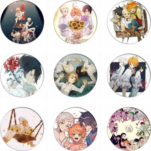 Manga The Promised Neverland Norman Cosplay Badge Emma Ray Brooch Pins Cartoon Collection Breastpin Badges for Backpacks Icon