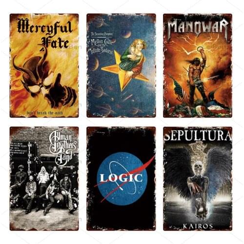 Rock Band Metal Plaque Vintage Metal Tin Sign Music Singer Retro Poster Wall Decoration Music Bar Club Metal Plate Tin Painting