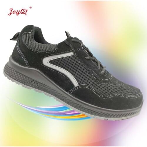 Men safety shoes breathable leather mesh work sneakers plus size JOY-263