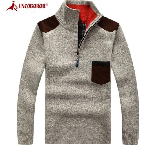 2021 Autumn Winter Sweaters Men Casual Stand Collar Zipper Pullover Slim Fit Warm Thick Knitwear Coats Cashmere Sweater Jackets