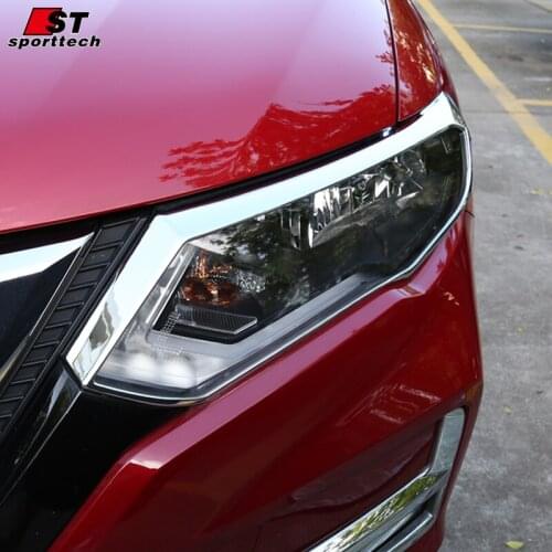 For Nissan X-Trail X Trail 2017 2018 2019 ABS Chrome Front Rear Trunk Headlight Tail Light Lamp Cover Trim Styling Garnish