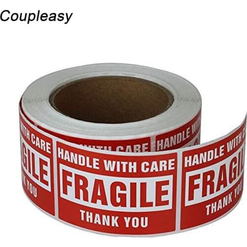 500Pcs/Roll Fragile Warning Shipping Label 2*3 Inch Large Fragile Warning Sticker Handle With Care Keep Dry Express Label