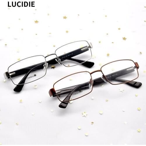 LUCIDIE 2020 New Clear Lens Eyeglass Square Glasses Frame Men&WomenFashion Titanium Eyewear Frames for Woman&man Spectacles