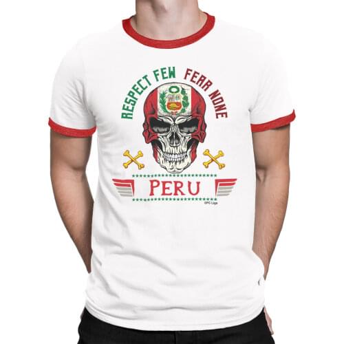 2019 Summer New MenS Fashion Brands Short Sleeve Novetly Printed T-Shirt Peru Mens Respect T-Shirt Footballer Slim Fit T-Shirt