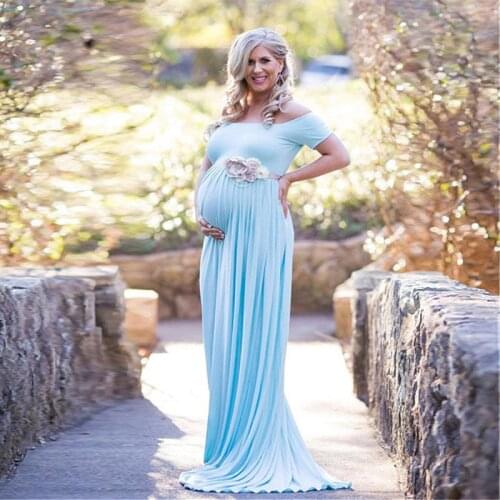 New Shoulderless Maternity Pregnancy Dress Photography Prop Long Pregnant Dresses For Women Maxi Maternity Gown For Photo Shoots