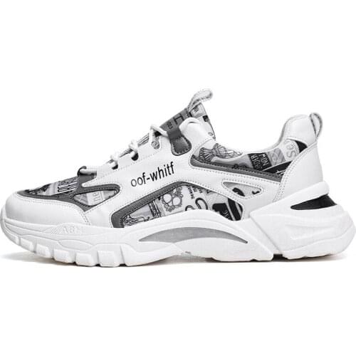 New Arrival Dorky Dad Shoes for Summer Thick Soled Graffiti Boys Basketball Board Shoes Mens Comfortable Casual Running Shoes