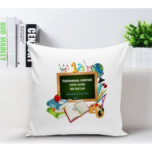 Personalized White Pillow Case (Teachers Day Temalı-29)