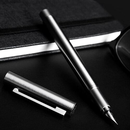 Full Steel Fountain Pen Fine Nib 0.5mm with Box Handwriting Calligraphy Painting Ink Pens for Business free engrave the words
